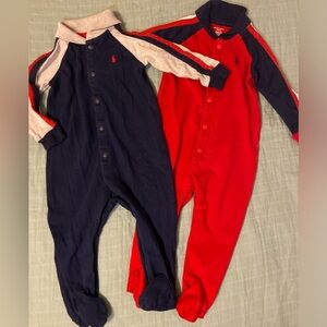 Set of 2 Ralph Lauren long sleeve rompers - 9 month bundle